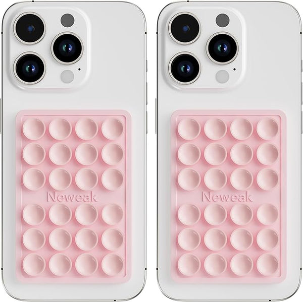 2-Pack Silicone Suction Phone Grip – Hands-Free Holder (Light Pink)